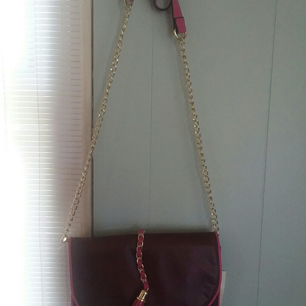 Brown and pink purse
